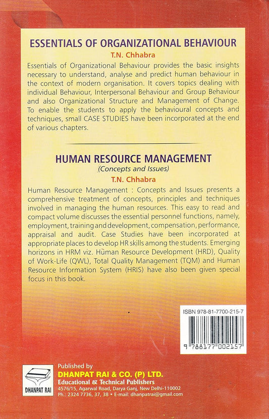 Dhanpat Rai Publication - Principles & Practices of Management by T. N. Chhabra | English Medium