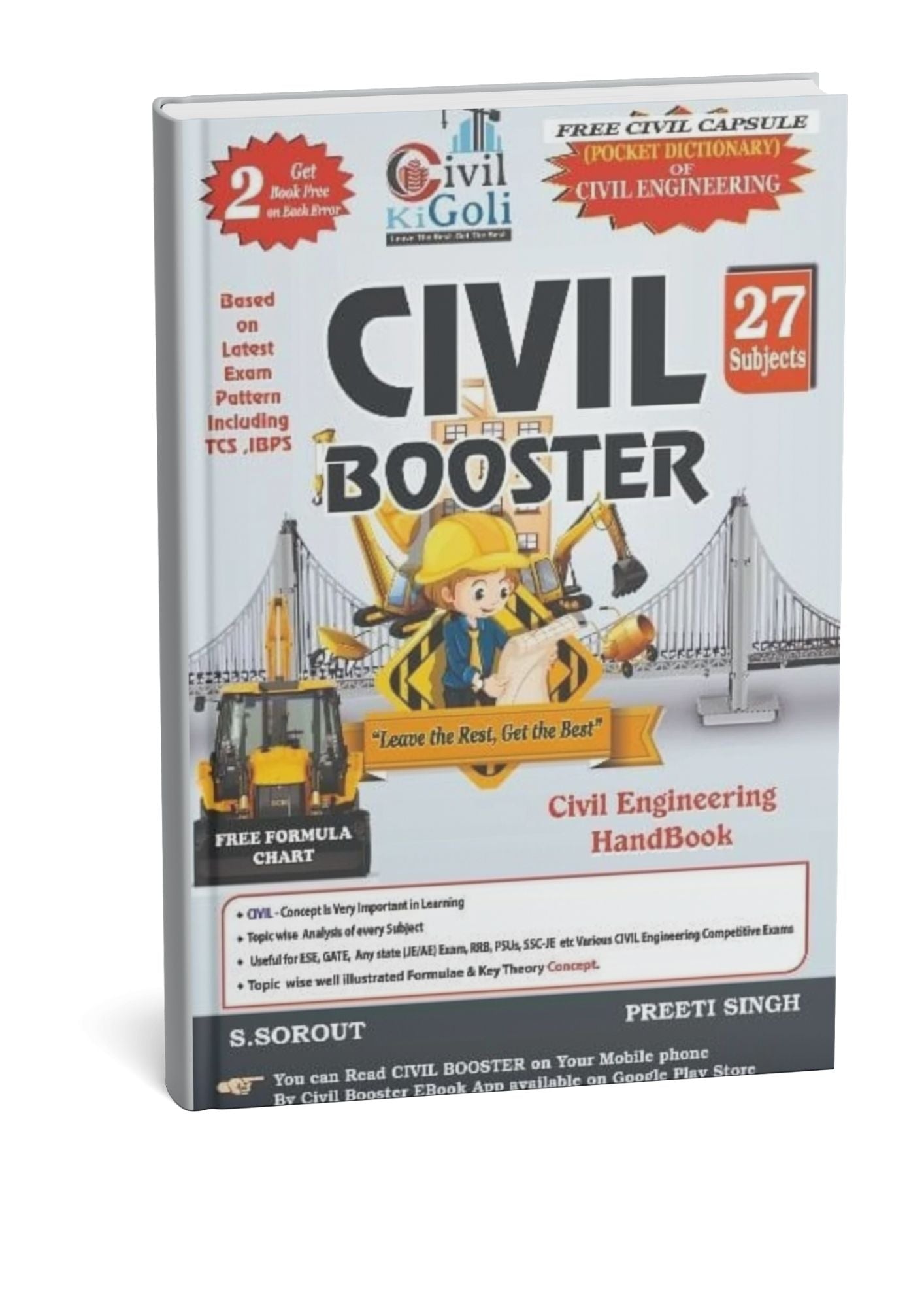 Civil Ki Goli – Civil Booster Civil Engineering HandBook 27 Subjects | Free Formula Chart | Civil Capsule Pocket Dictionary (English Medium)