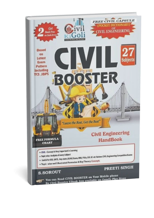 Civil Ki Goli – Civil Booster Civil Engineering HandBook 27 Subjects | Free Formula Chart | Civil Capsule Pocket Dictionary (English Medium)