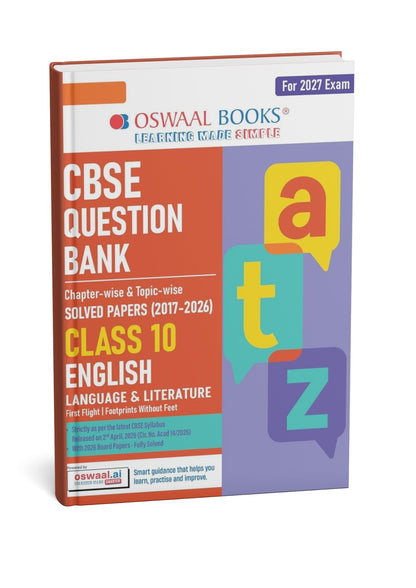Oswaal CBSE Class 10 English Language & Literature Question Bank (2017–2026) | Chapter & Topic-wise Solved Papers | Includes 2026 Papers | Latest Syllabus 2027 | For 2027 Exam