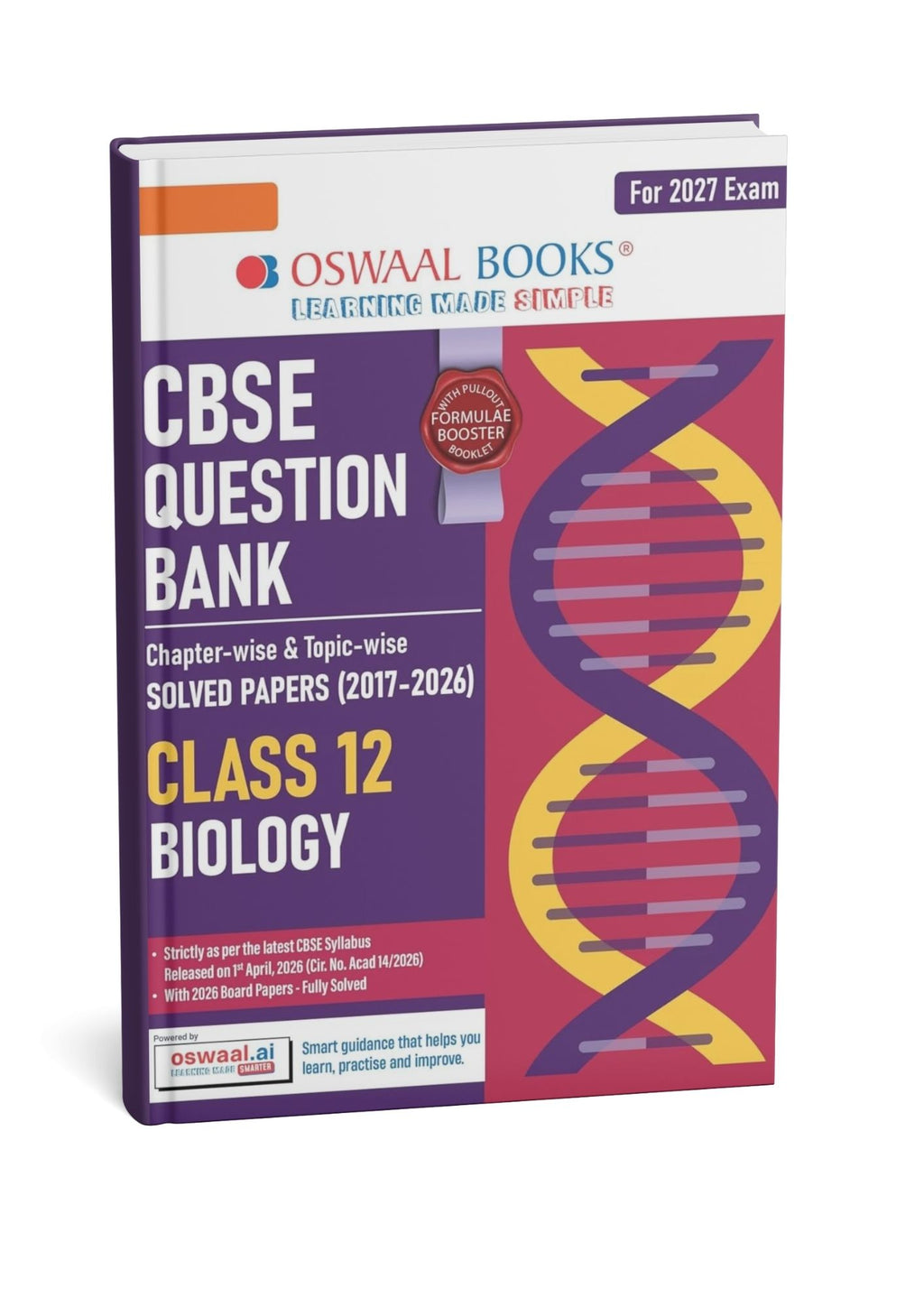 Oswaal CBSE Class 12 Biology Question Bank (2017–2026) | Chapter & Topic-wise Solved Papers | Includes 2026 Papers | Latest Syllabus 2027 | For 2027 Exam