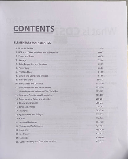 CDS Chapterwise Solved Papers – Elementary Mathematics By Arihant Publications (English Medium)
