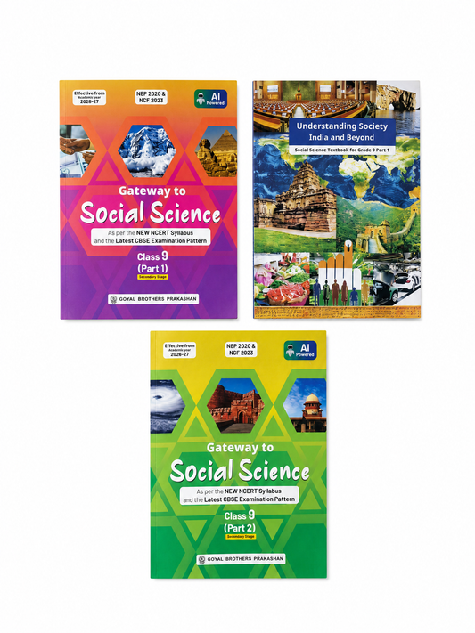 NCERT Class 9 Social Science Complete Set (2026-27) | Gateway to Social Science Part 1 & Part 2 + NCERT Understanding Society India and Beyond Part 1 | English Medium