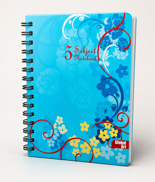 Global Art Spiral Five Subject Diary Notebook – A5 Size, 300 Pages