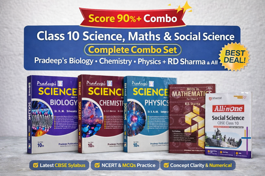 Class 10th Science, Maths & Social Science Combo Set 2026 | Pradeep’s PCB + RD Sharma Maths + MCQs + Arihant SST All in One(English Medium)