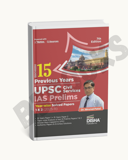 Disha Publication – 15 Previous Years UPSC IAS Prelims Solved Papers(English Medium)