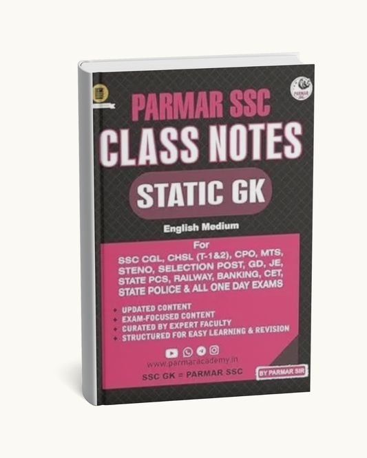 Parmar SSC Class Notes: Static GK By Parmar Sir (English Medium)