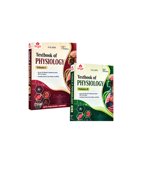 Arya Textbook of Physiology Volume 1 & 2 Combo By A.K. Jain 11th Edition (English Medium)