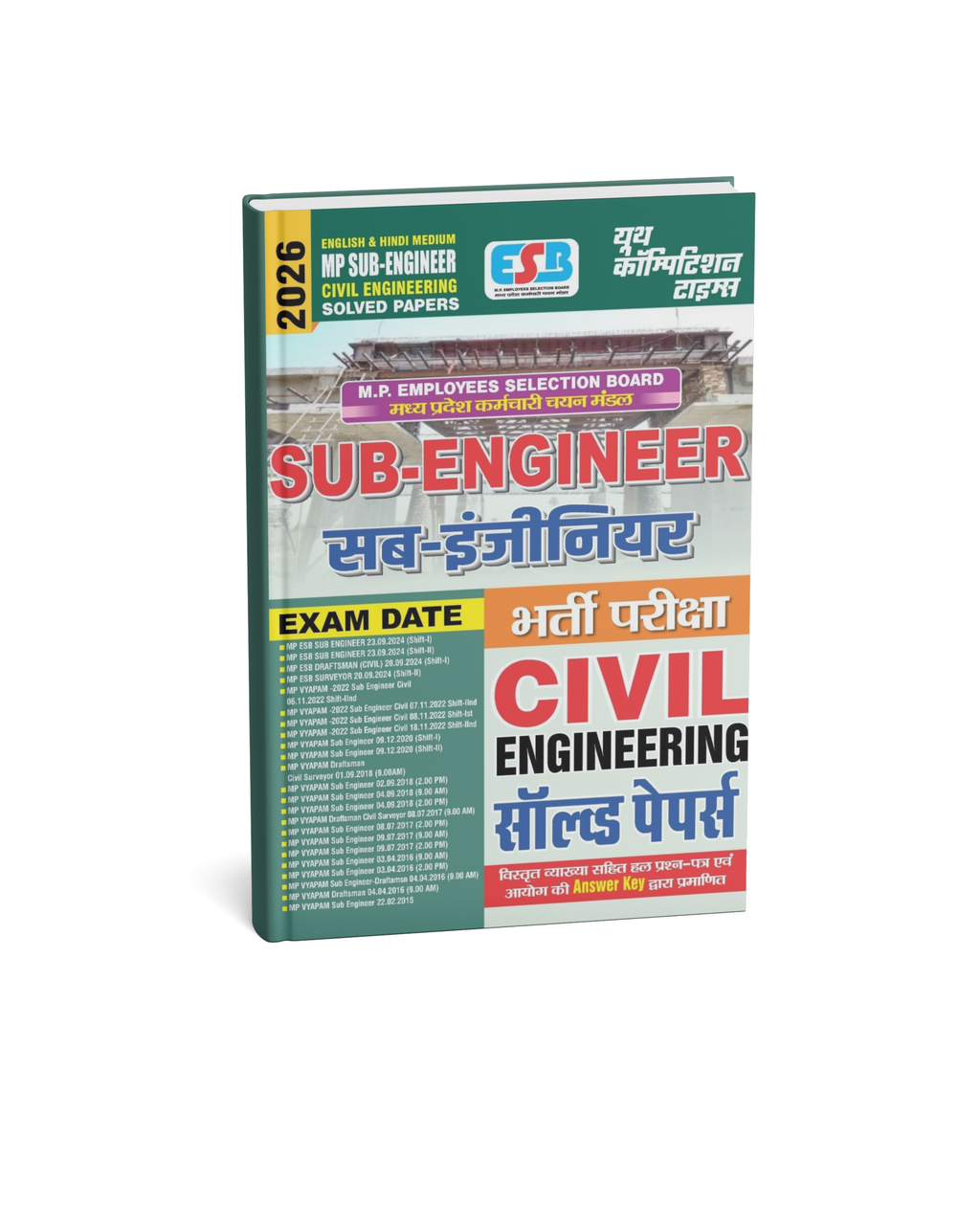 Youth Competition Times MPESB Sub Engineer Civil Engineering Solved Papers 2026 (Bilingual)