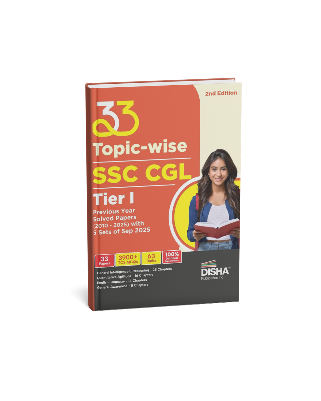 Disha 33 Topic Wise SSC CGL Tier 1 Previous Year Solved Papers (2010-2025) 2nd Edition (English Medium)