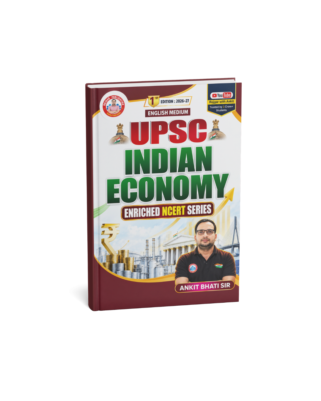 Rojgar UPSC Indian Economy Enriched NCERT Series 1st Edition 2026-27 By Ankit Bhati Sir (English Medium)