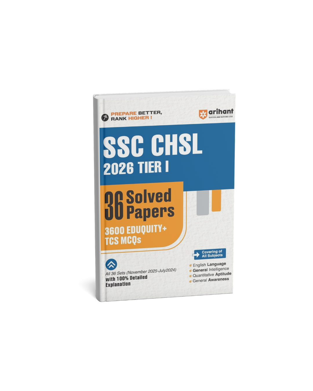 Arihant SSC CHSL 2026 Tier I 36 Solved Papers 3600+ Eduquity & TCS MCQs (English Medium)