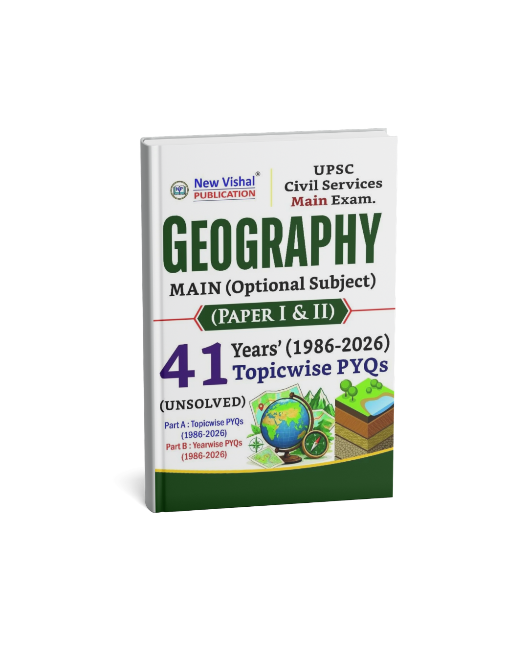 New Vishal UPSC Civil Services Main Exam Geography Optional Paper 1 & 2 41 Years (1986–2026) (English Medium)