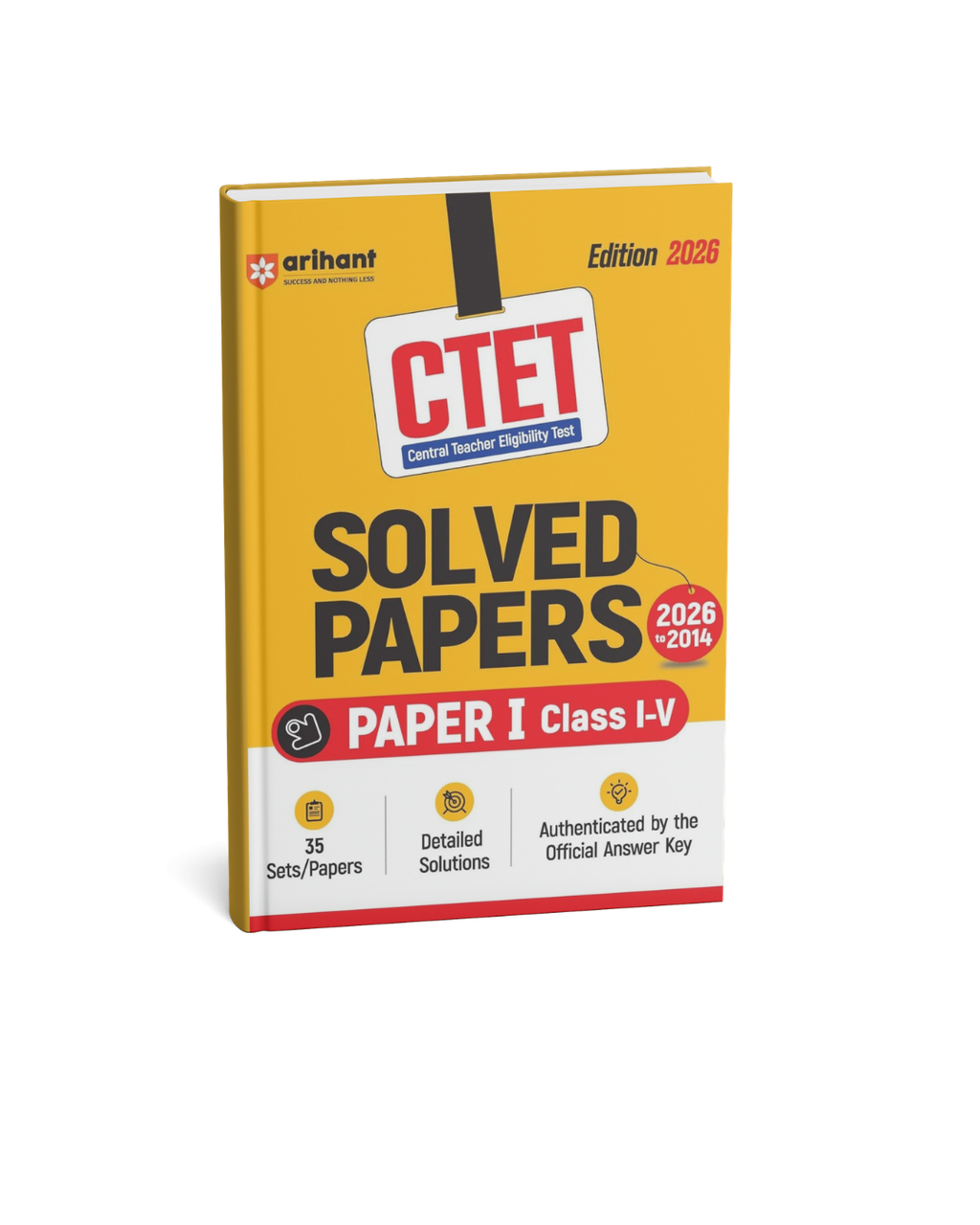 Arihant CTET Solved Papers 35 Sets (Paper-1) Class (1 to 5) Edition 2026 (English Medium)