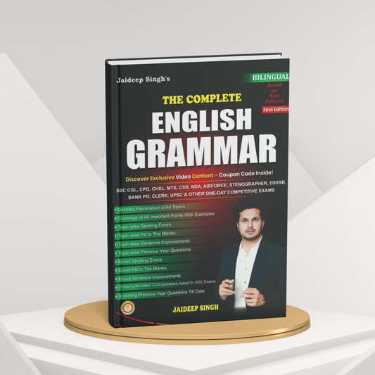 Book titled 'The Complete English Grammar' by Jaideep Singh on a white background