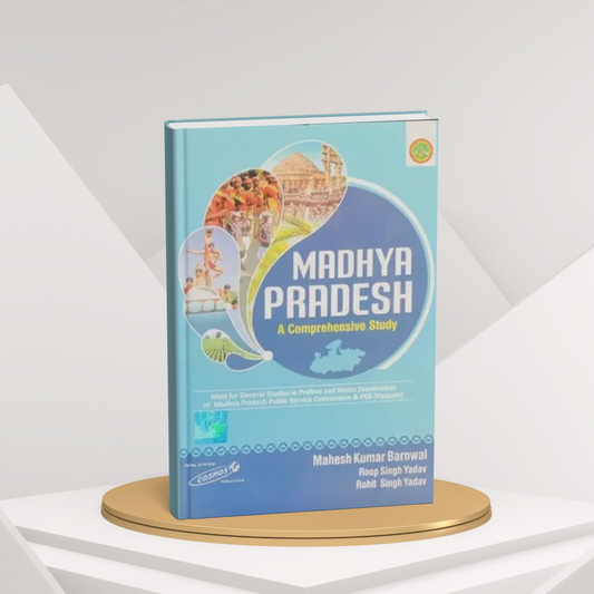 Book titled 'Madhya Pradesh: A Comprehensive Study' on a white background