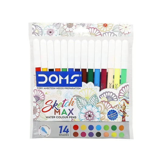 DOMS Sketch Max Water Colour Pens 14 Shades | Smooth & Vibrant Sketch Pens