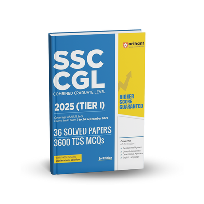 Arihant SSC CGL Tier 1 2025 | 36 Solved Papers + 3,600 TCS MCQs (English)