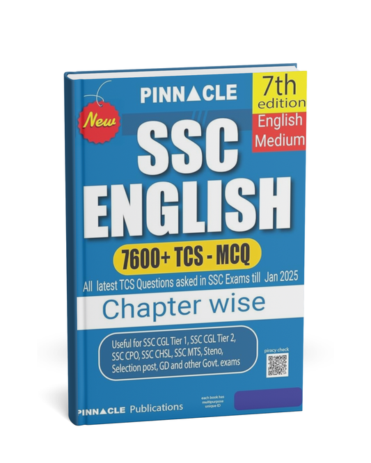 Pinnacle SSC English – 7600+ TCS-Based MCQs (7th Edition) Chapter-Wise [English]