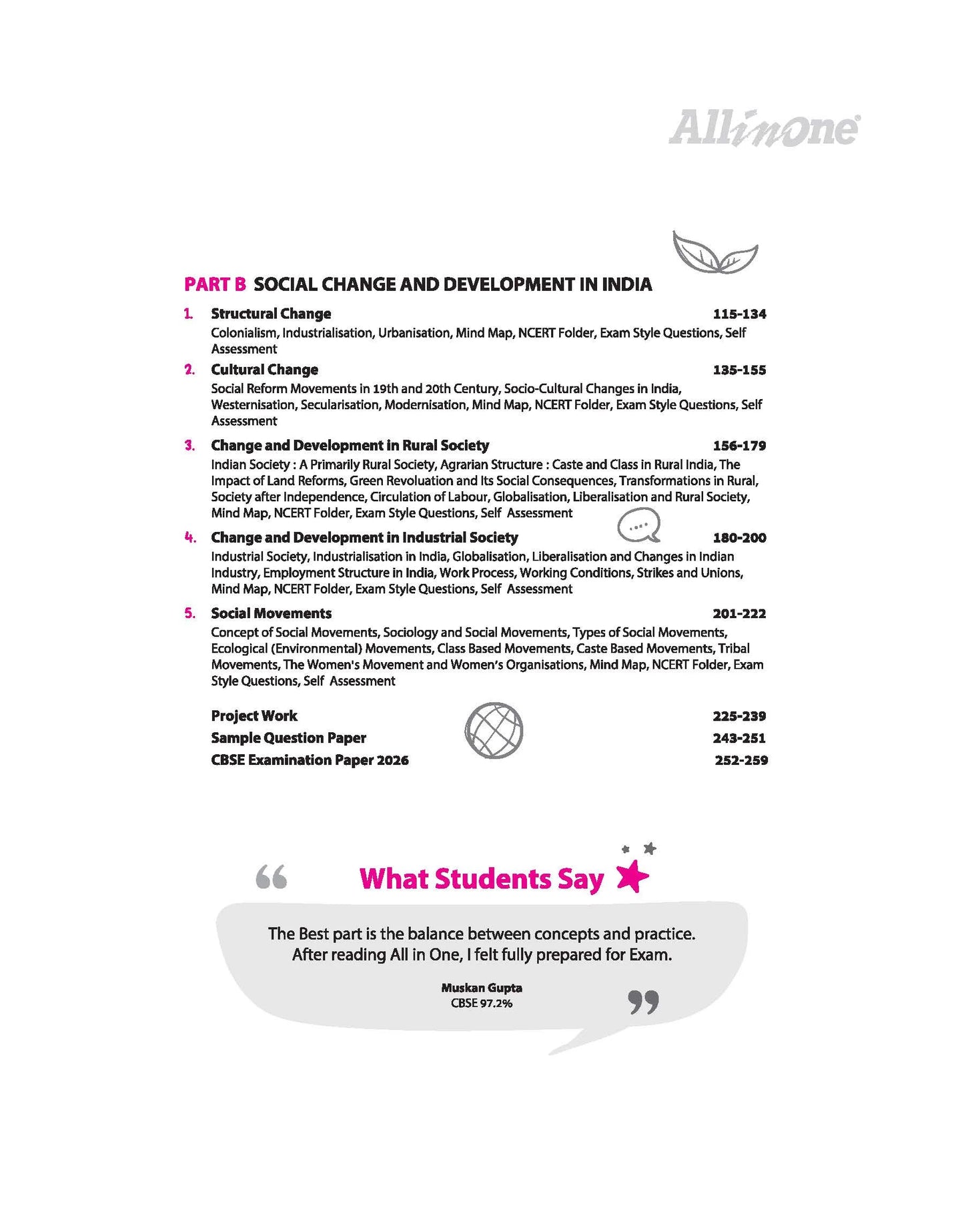 Arihant All in One Sociology Class 12 for CBSE Exams 2026-27 | Revised Edition