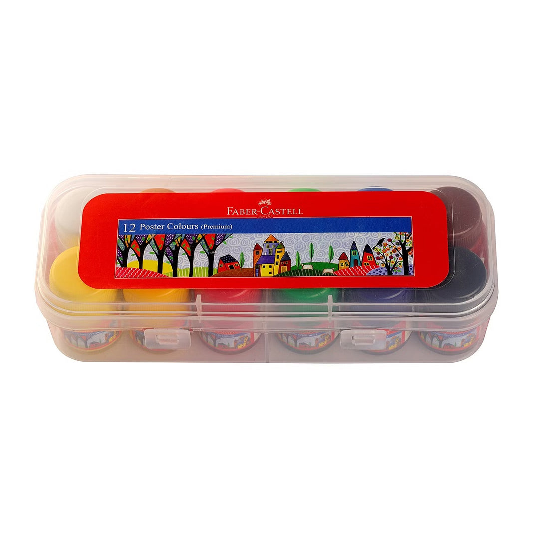 Faber-Castell Poster Colours Premium (12 Shades) | Bright & Smooth Colours