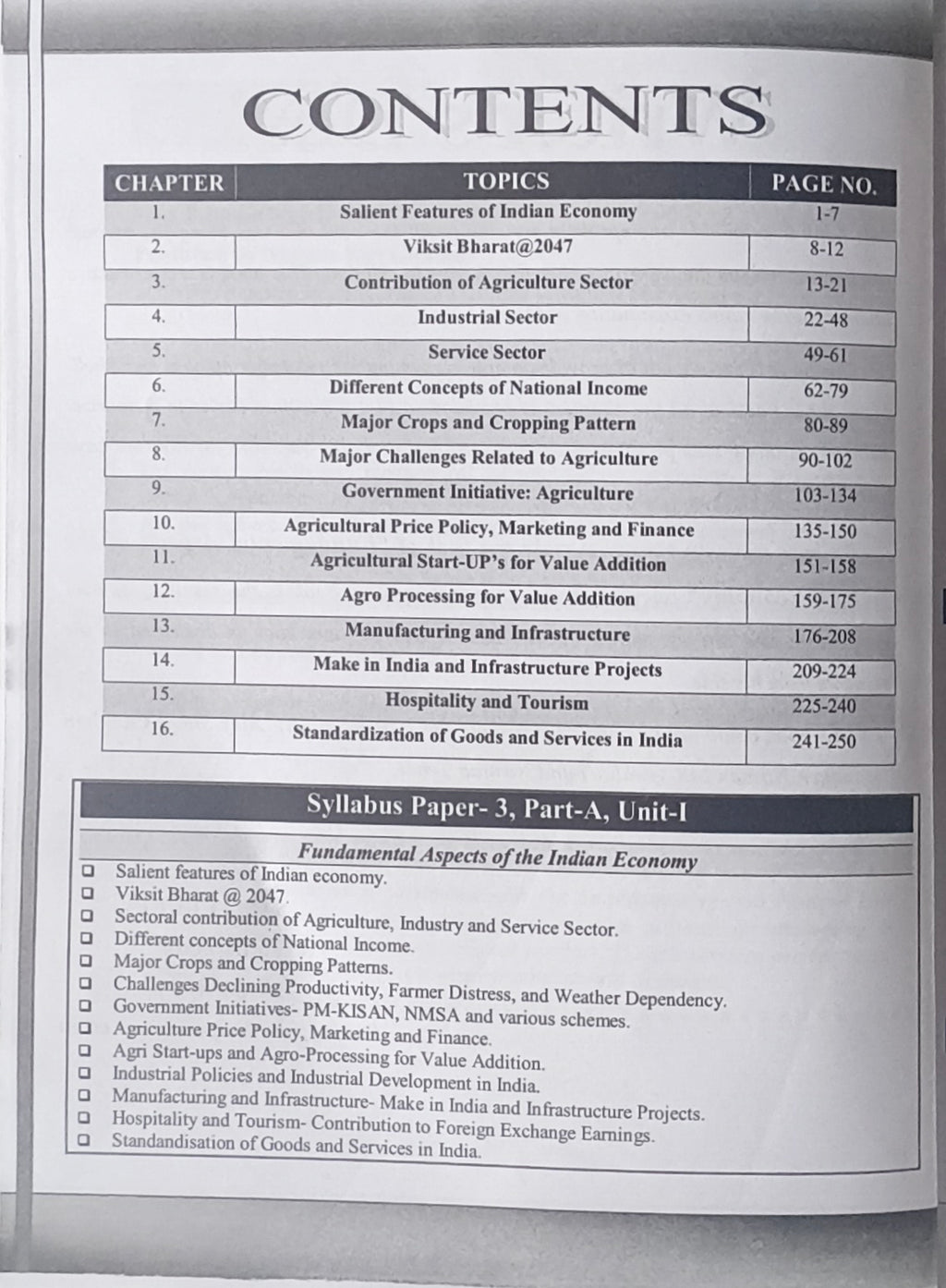 Nirman IAS Fundamental Aspect of the Indian Economy MPPSC Mains paper 3 part A unit 1 (English Medium)