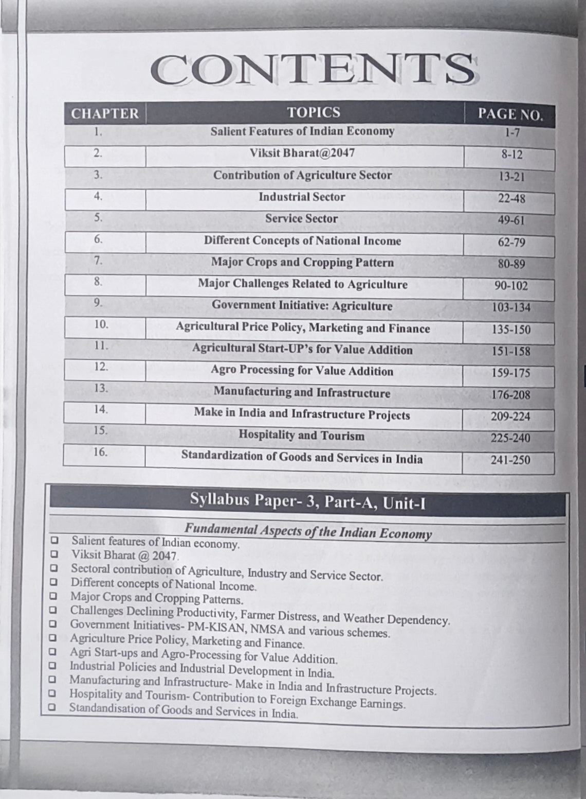 Nirman IAS Fundamental Aspect of the Indian Economy MPPSC Mains paper 3 part A unit 1 (English Medium)