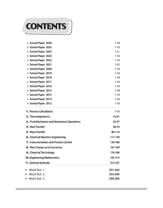 Arihant GATE Chemical Engineering Chapterwise Previous Years’ Solved Papers (2026-2000) By-Nikhil Kr. Gupta (English Medium)
