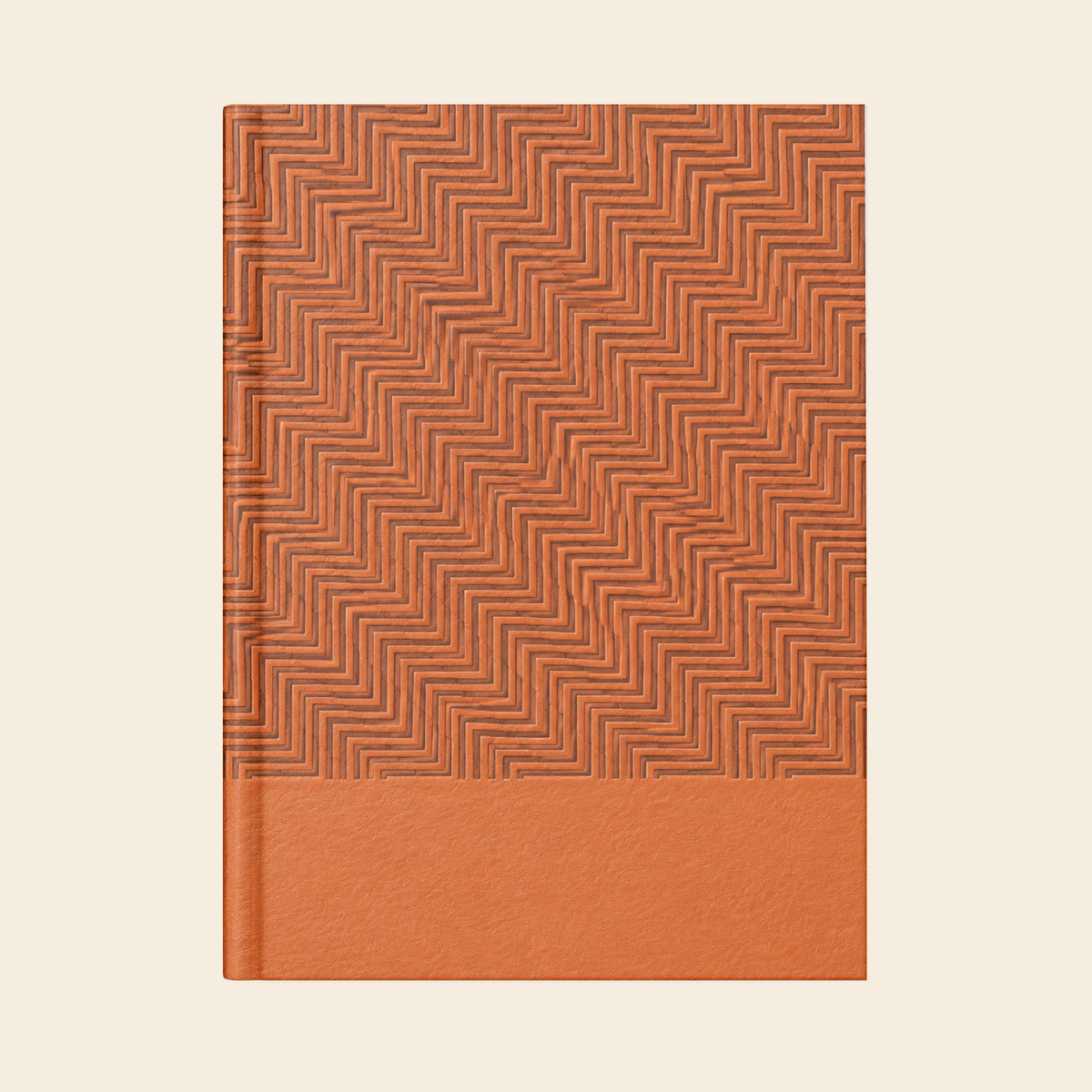 Matrikas Premium Hardbound Diary | Terracotta Zigzag Pattern Cover | Stylish Writing Journal (Ruled)