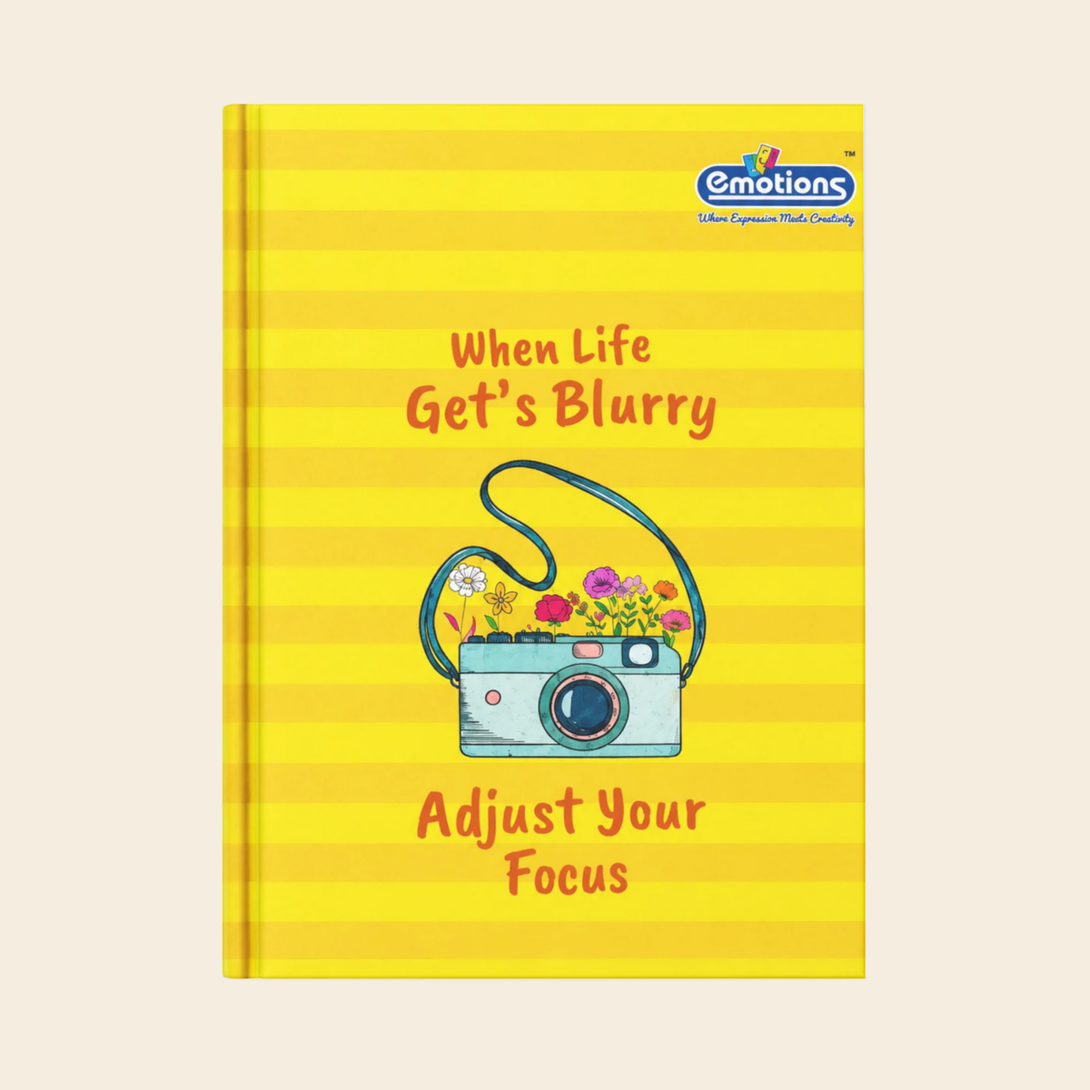 Vijayshri Emotions B5 Diary – 96 Pages | Yellow Striped Cover | Case Bound Notebook (Ruled)
