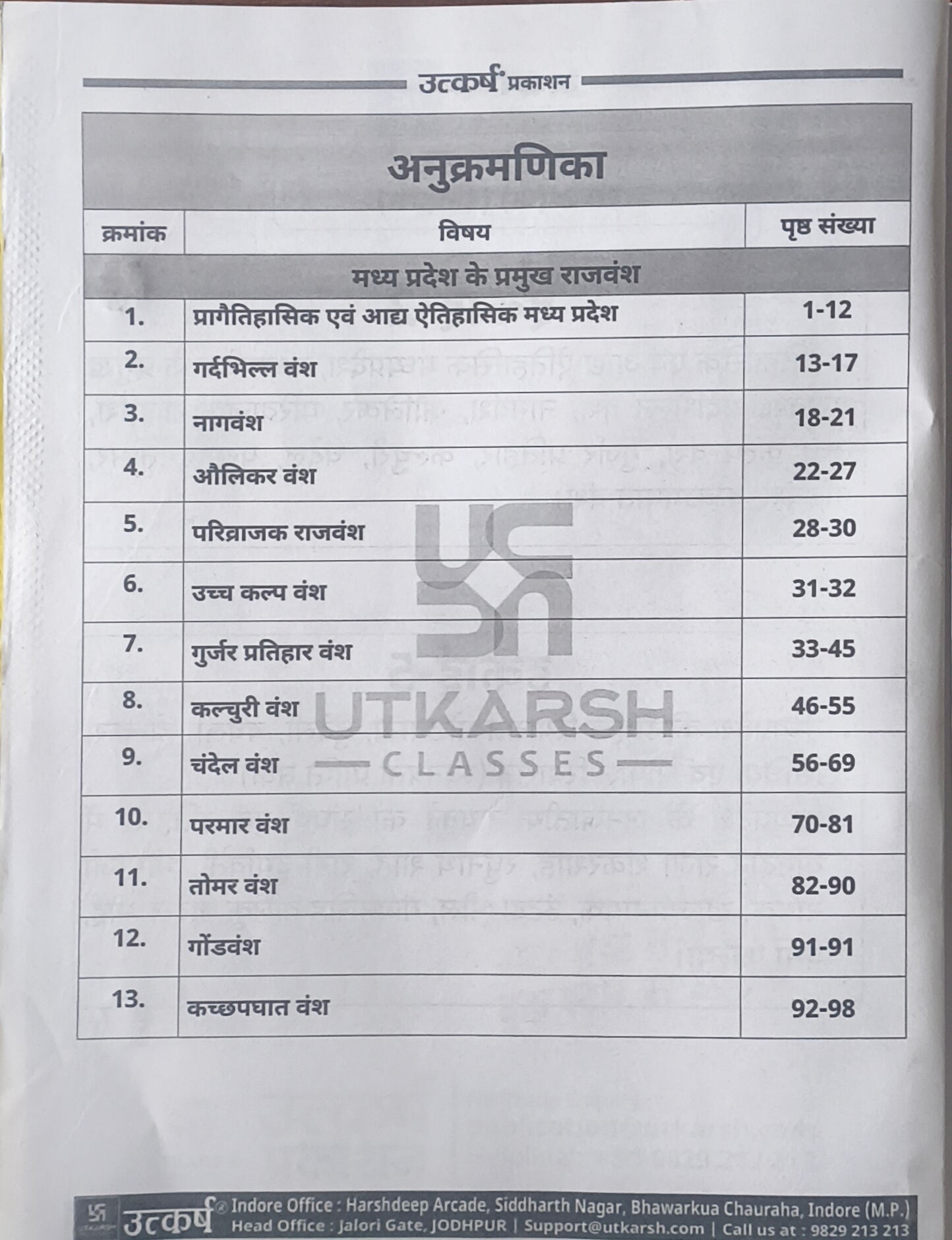 MPPSC Mains Madhya Pradesh Ka Itihas Unit 2 & 5 By Utkarsh Classes(HM)