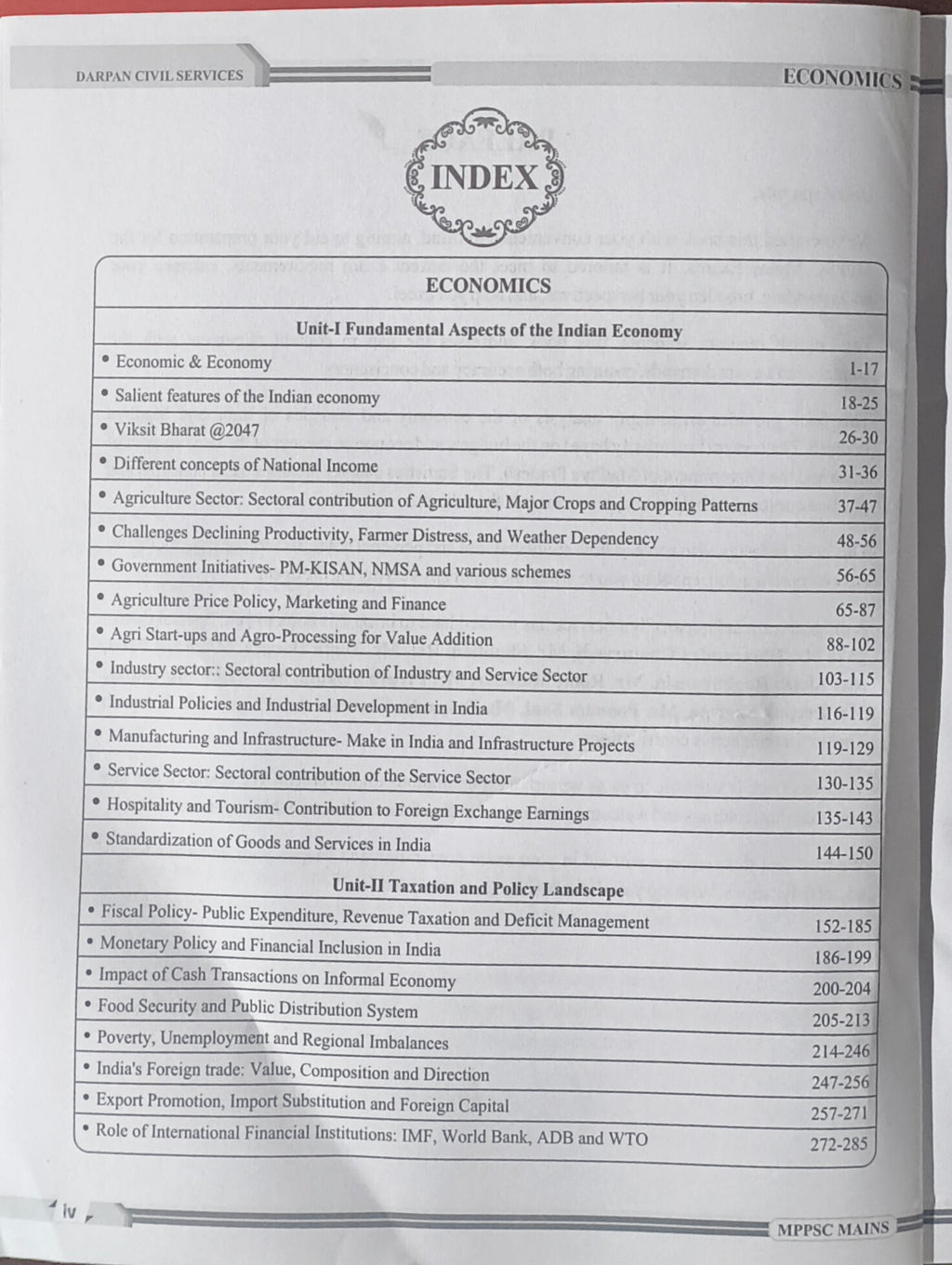 MPPSC Mains Paper 3 – Economics (Unit 1–5) By Darpan Publication [English Medium]