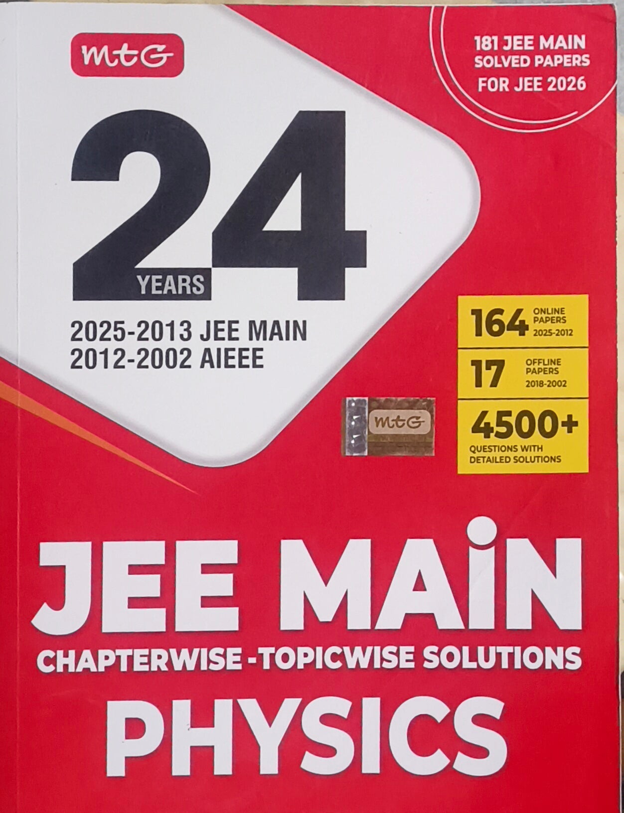 MTG JEE Mains 24 Years Chapterwise & Topicwise Solved Papers – Physics