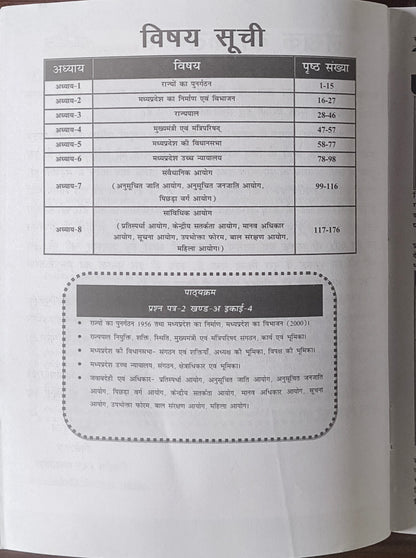 Madhya Pradesh Ki Rajvyavastha Evam Pramukh Aayog – MPPSC Mains Paper 2 Unit 4