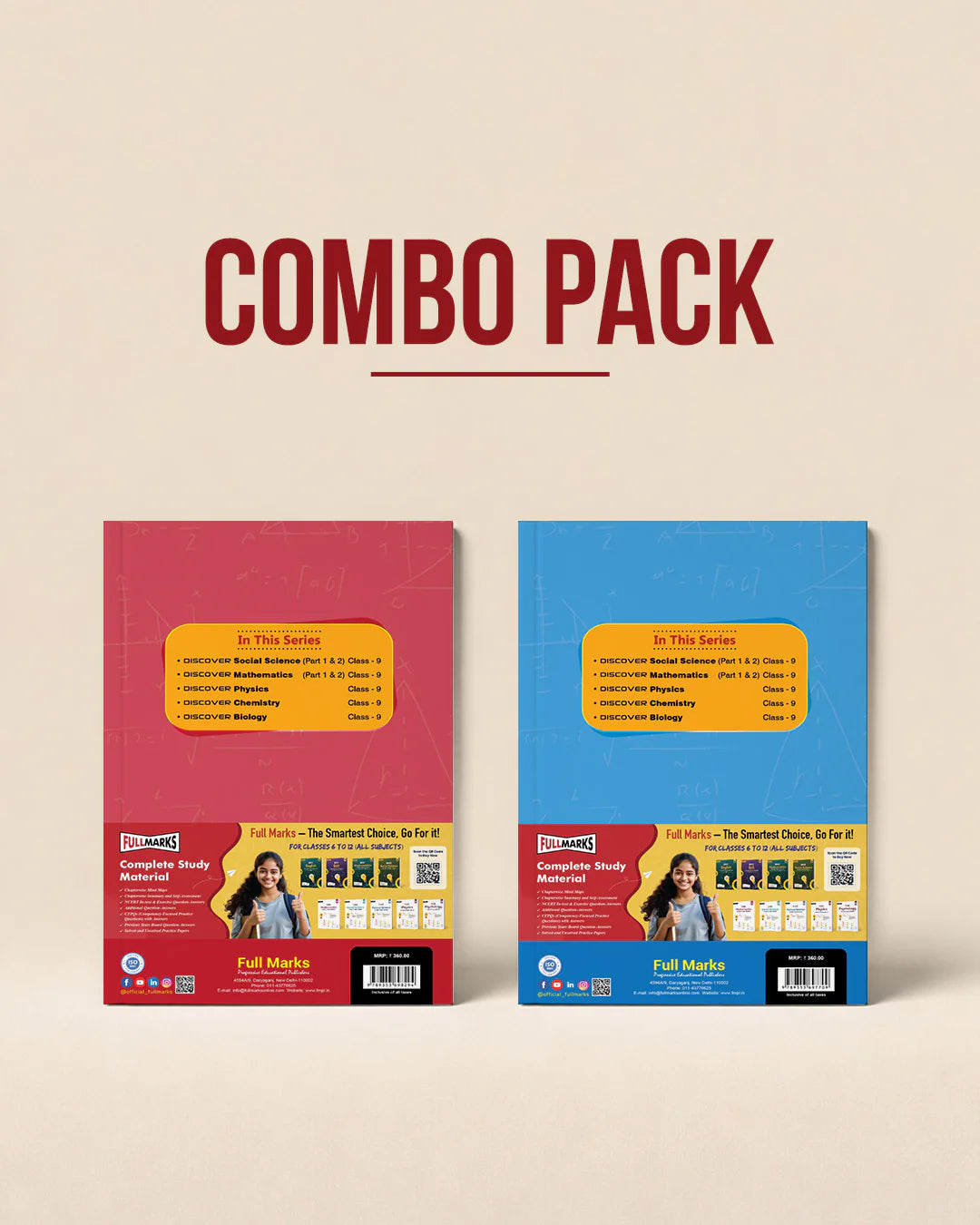 Full Marks Discover Mathematics Combo for Class 9 (Part-1 & Part-2) | Complete NCERT-Based Textbook Set CBSE 2027 Examination (English Mudium)