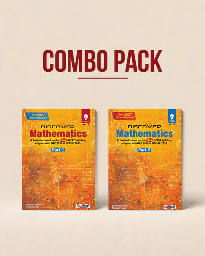 Full Marks Discover Mathematics Combo for Class 9 (Part-1 & Part-2) | Complete NCERT-Based Textbook Set CBSE 2027 Examination (English Mudium)