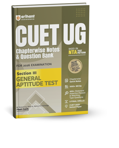 Arihant CUET UG 2026 General Aptitude Test (Section III) Chapterwise Notes & Question Bank |English Medium