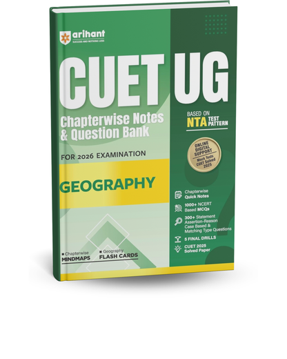 Arihant CUET UG 2026 Geography | Chapterwise Notes & Question Bank | English Medium