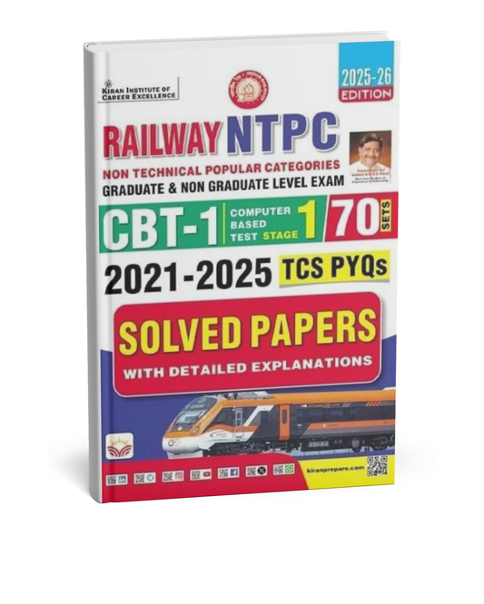 Kiran - Railway NTPC CBT Stage 1 Solved Papers 2025 (70 Sets) English Medium