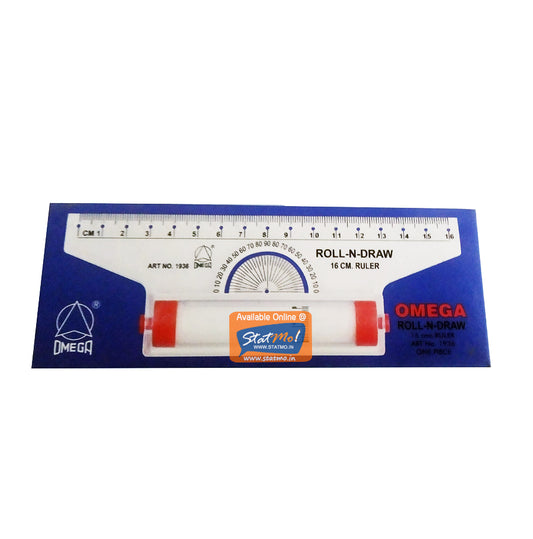 Omega Roll-N-Draw 16 cm Ruler – Smooth Rolling Scale for Easy Measurement