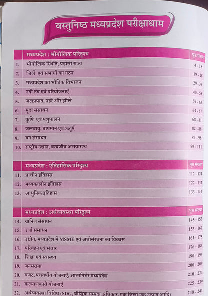 Parikshadham MP GK Objective (Vastunishth) Madhya Pradesh Samanya Gyan