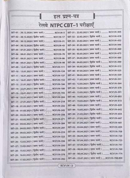 Railway NTPC CBT-1 PYQs Solved Paper Vol. 1 (Set 1 to 60) By Kiran Publications (Hindi Medium)