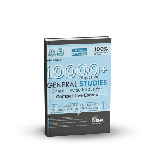 Disha - 10000+Objective General Studies | Chapter-wise MCQs (6th Edition) English Medium