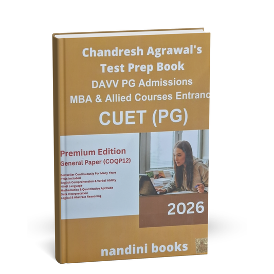 Priyanka Prakashan – Chandresh Agrawal’s Test Prep Book, DAVV PG Admissions MBA & Allied Courses Entrance CUET (PG) 2026 General Paper (Code-COQP12) | Hindi & English Medium