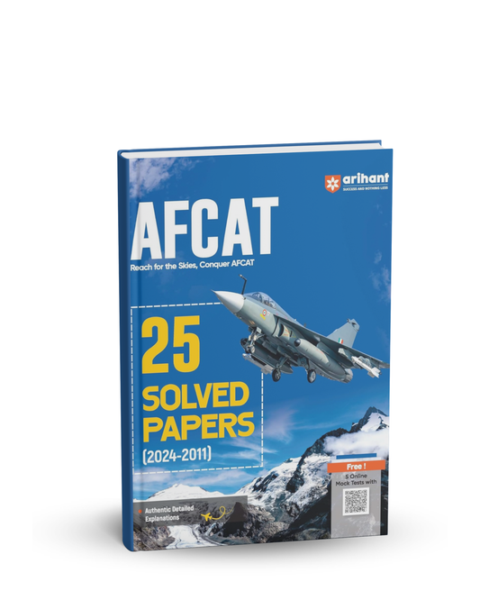 Arihant AFCAT 25 Solved Papers (2024–2011) | Authentic Explanations & Online Mock Tests | English Medium