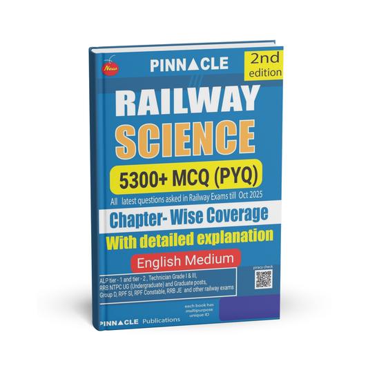 Pinnacle Railway Science (2nd Edition) 5300+ MCQ (PYQ) Chapterwise (English Medium)