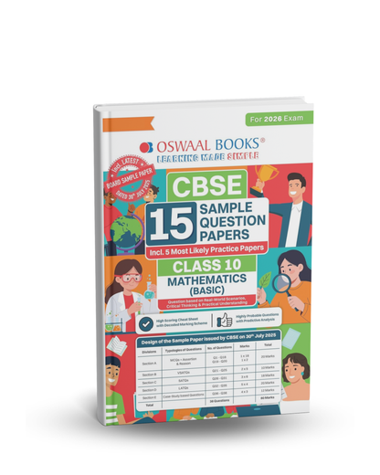 Oswaal Books CBSE 15 Sample Question Papers Class 10 Mathematics (Basic) 2026 | English Medium