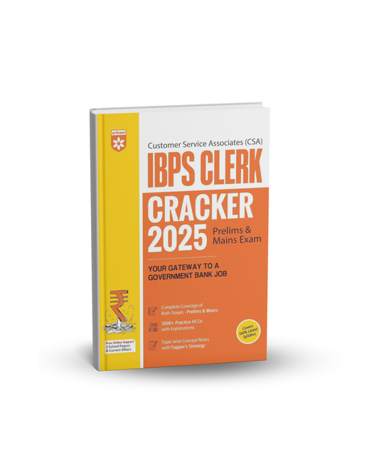 Arihant IBPS CSA / Clerk Cracker 2025 – Prelims & Mains(3000+ MCQs) English Medium