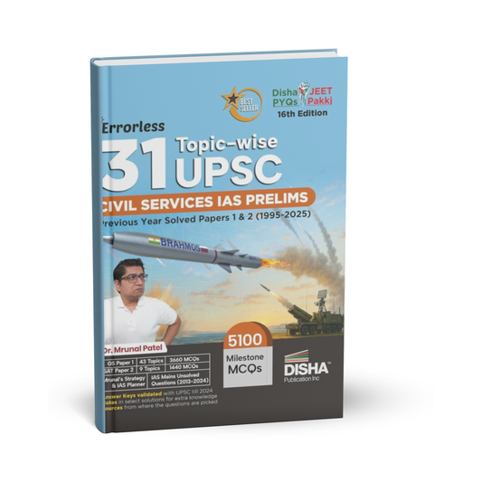 Disha - Errorless 31 Years UPSC Topicwise civil Services IAS Prelims by Dr. Mrunal Patel (16th Edition) English Medium