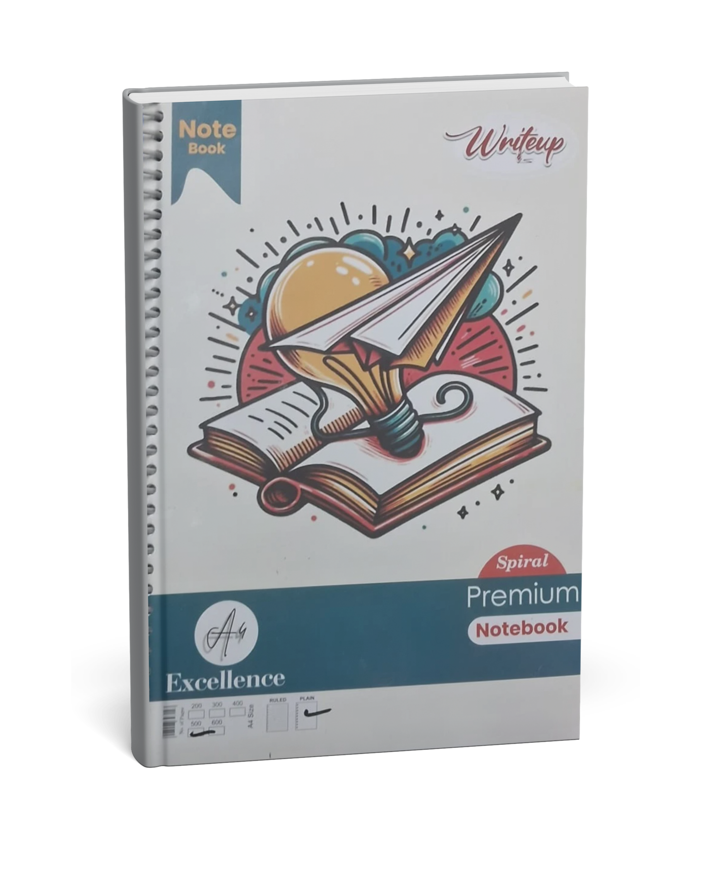 Gyan Spiral Premium Notebook A4 Size | 500 Pages | Plane Unruled
